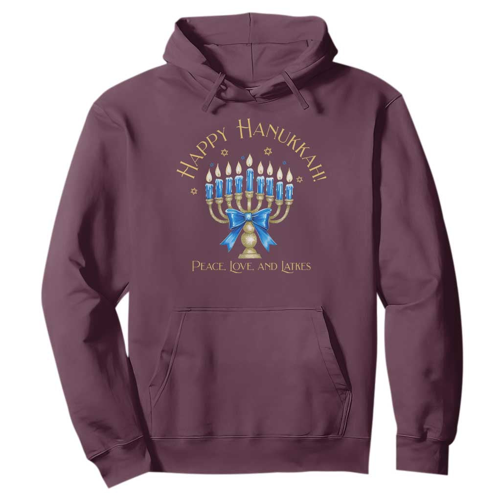Happy Hanukkah Hoodie Jewish Menorah Coquette Bow - African Pride