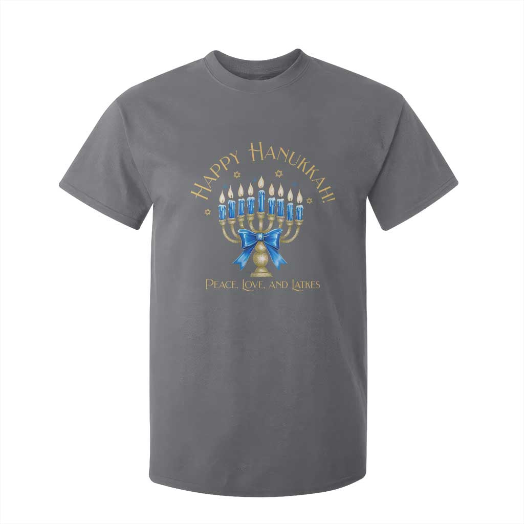 Happy Hanukkah T Shirt For Kid Jewish Menorah Coquette Bow - African Pride