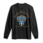 Happy Hanukkah Long Sleeve Shirt Jewish Menorah Coquette Bow - African Pride