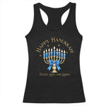 Happy Hanukkah Racerback Tank Top Jewish Menorah Coquette Bow - African Pride