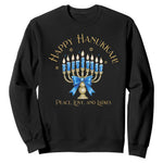Happy Hanukkah Sweatshirt Jewish Menorah Coquette Bow - African Pride