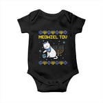 Happy Hanukkah Baby Onesie Menorah Meowzel Tov Ugly Hanukkah - African Pride
