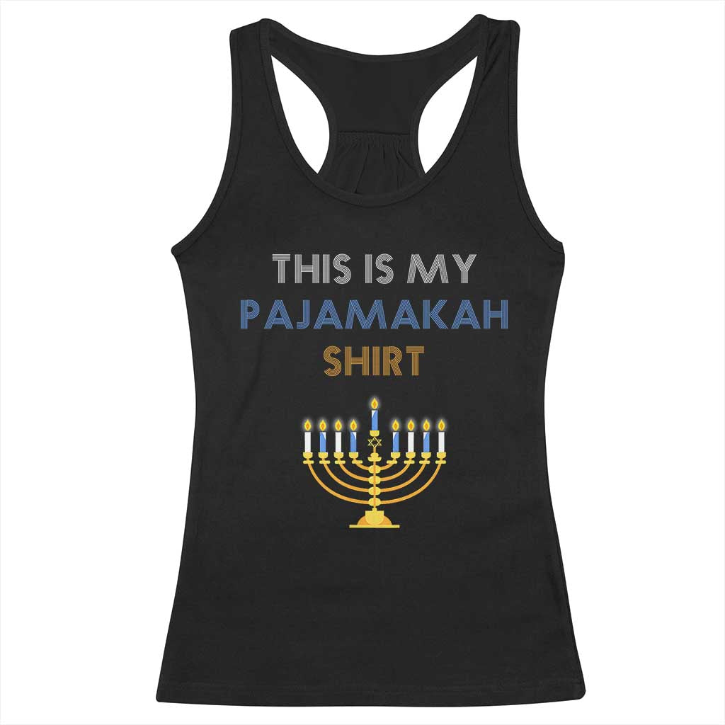Funny Hanukkah Pajama Racerback Tank Top This is My Pajamakah Gift - African Pride
