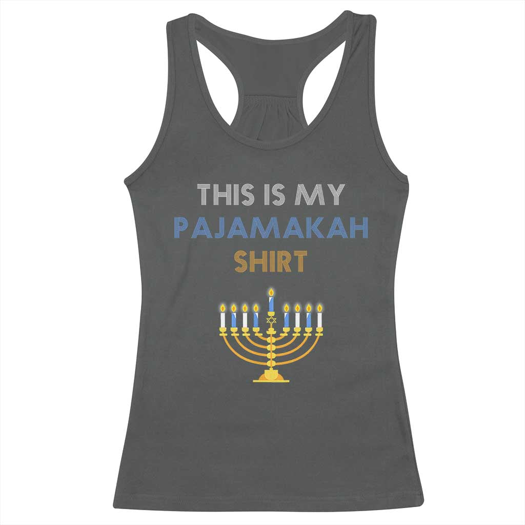 Funny Hanukkah Pajama Racerback Tank Top This is My Pajamakah Gift - African Pride