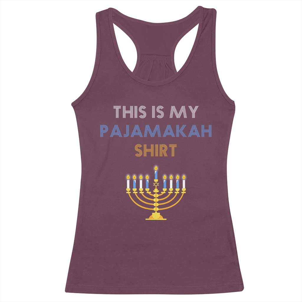 Funny Hanukkah Pajama Racerback Tank Top This is My Pajamakah Gift - African Pride
