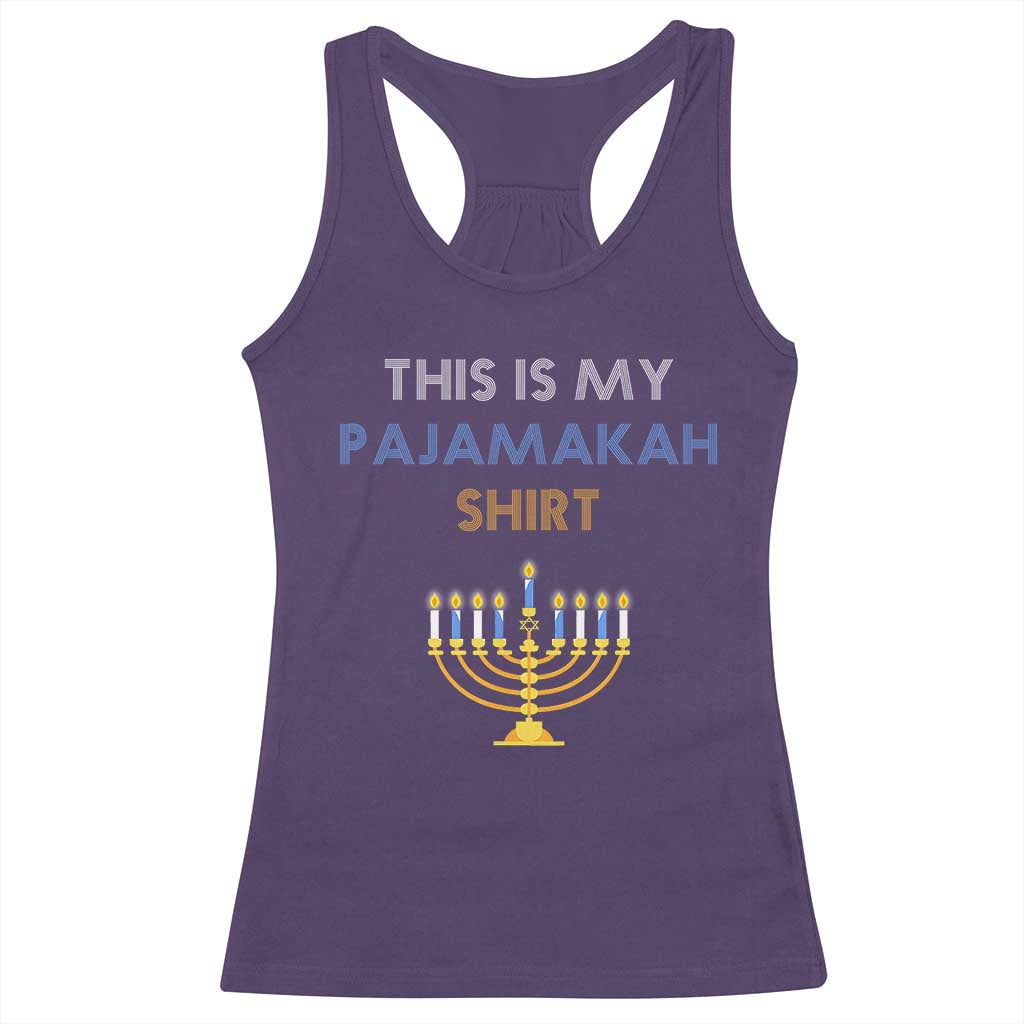 Funny Hanukkah Pajama Racerback Tank Top This is My Pajamakah Gift - African Pride
