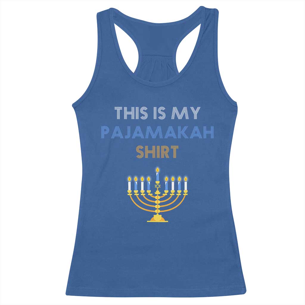 Funny Hanukkah Pajama Racerback Tank Top This is My Pajamakah Gift - African Pride