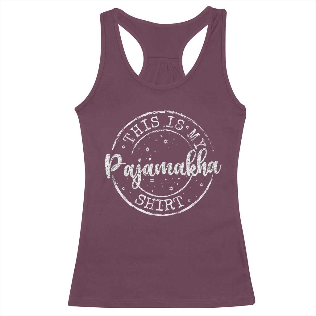 Funny Hanukkah Racerback Tank Top This is My Pajamakah Pajama Gift - African Pride