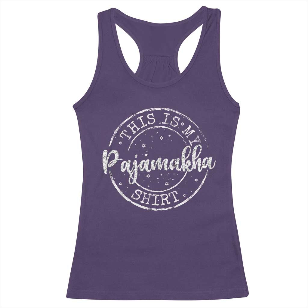Funny Hanukkah Racerback Tank Top This is My Pajamakah Pajama Gift - African Pride