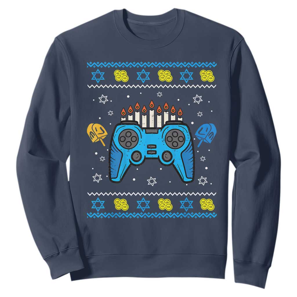 Happy Hanukkah Sweatshirt Jewish Video Game Gamer Ugly Hanukkah Chanukah - African Pride