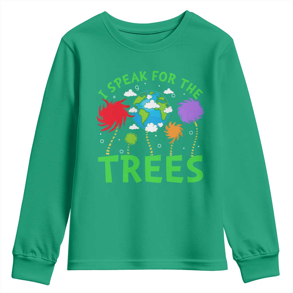 I Speak For Trees Planet Save Earth Day Youth Sweatshirt