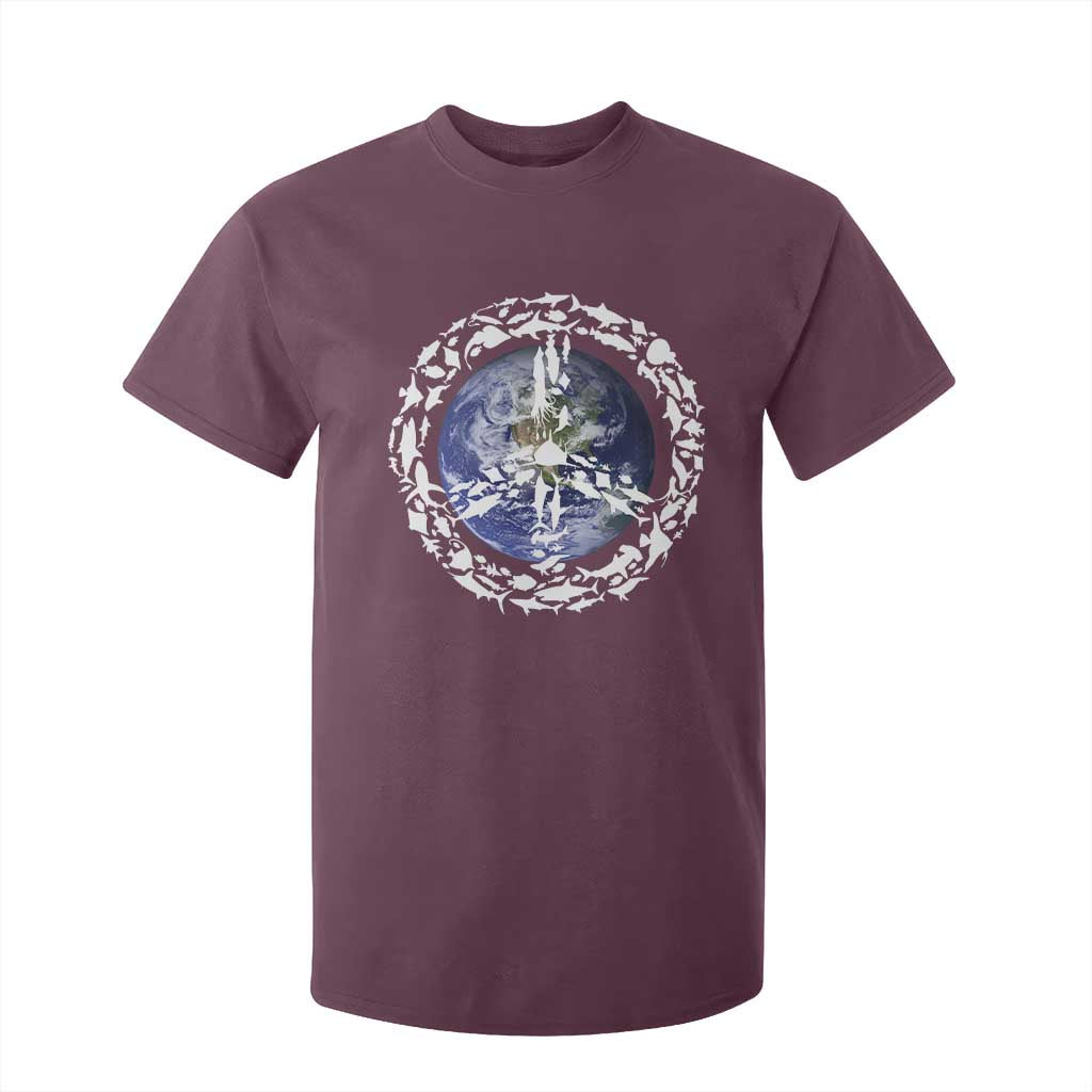 Earth Day T Shirt For Kid Save the Planet Peace Sign Positive Vibes