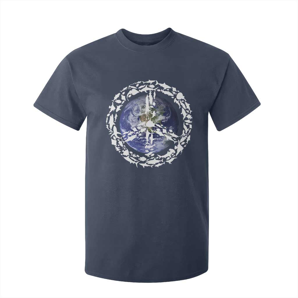 Earth Day T Shirt For Kid Save the Planet Peace Sign Positive Vibes