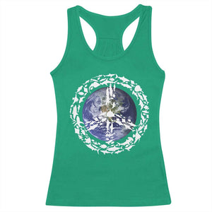 Earth Day Racerback Tank Top Save the Planet Peace Sign Positive Vibes