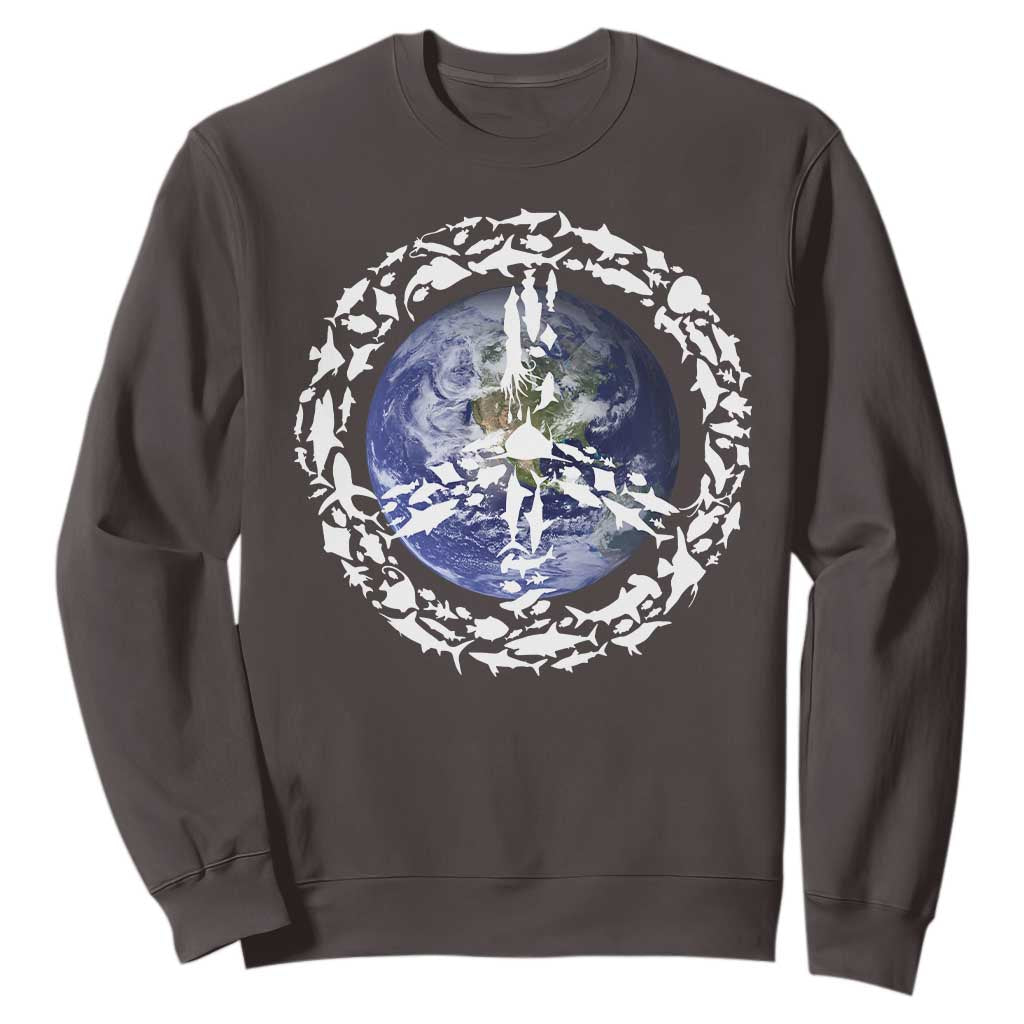 Earth Day Sweatshirt Save the Planet Peace Sign Positive Vibes