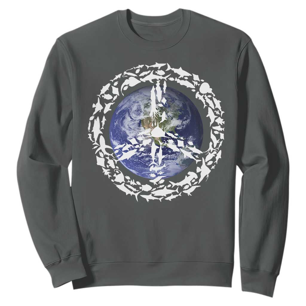 Earth Day Sweatshirt Save the Planet Peace Sign Positive Vibes