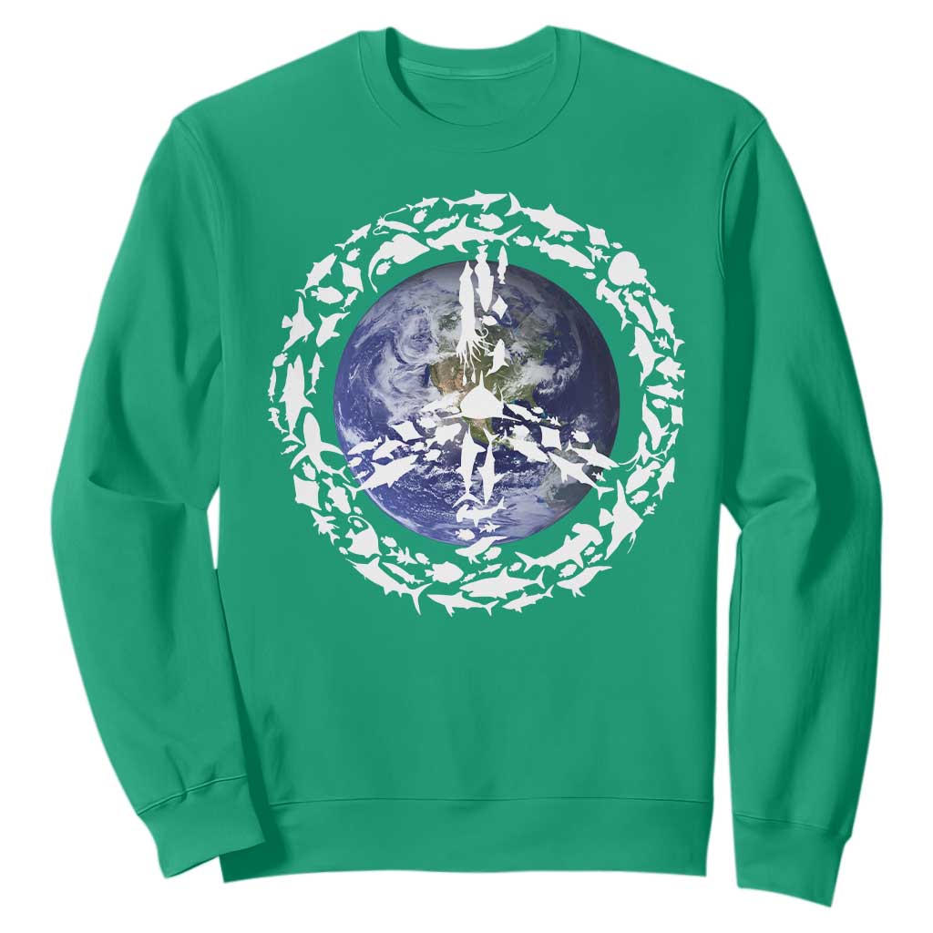 Earth Day Sweatshirt Save the Planet Peace Sign Positive Vibes