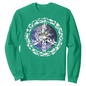 Earth Day Sweatshirt Save the Planet Peace Sign Positive Vibes