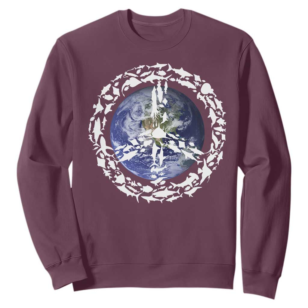 Earth Day Sweatshirt Save the Planet Peace Sign Positive Vibes