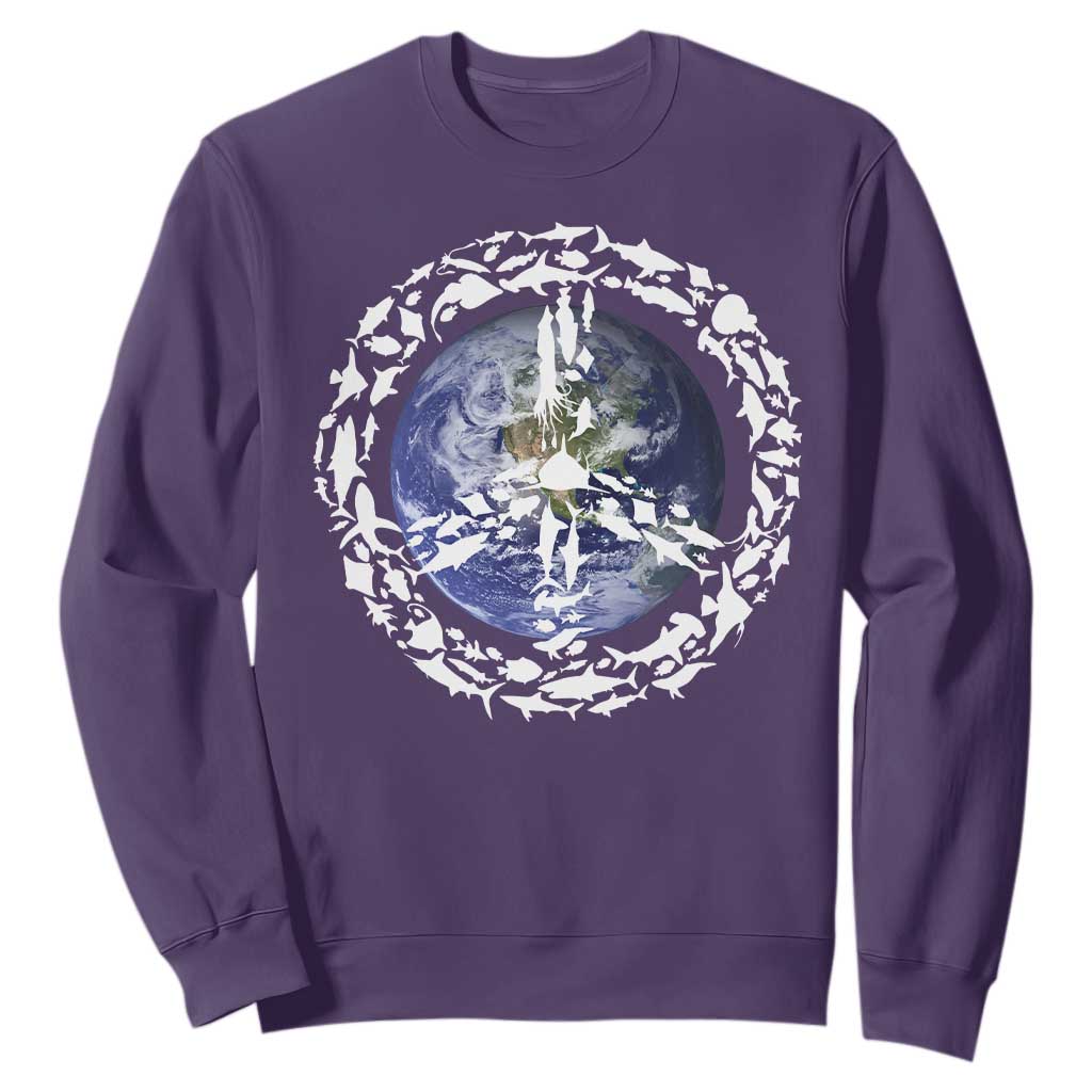 Earth Day Sweatshirt Save the Planet Peace Sign Positive Vibes