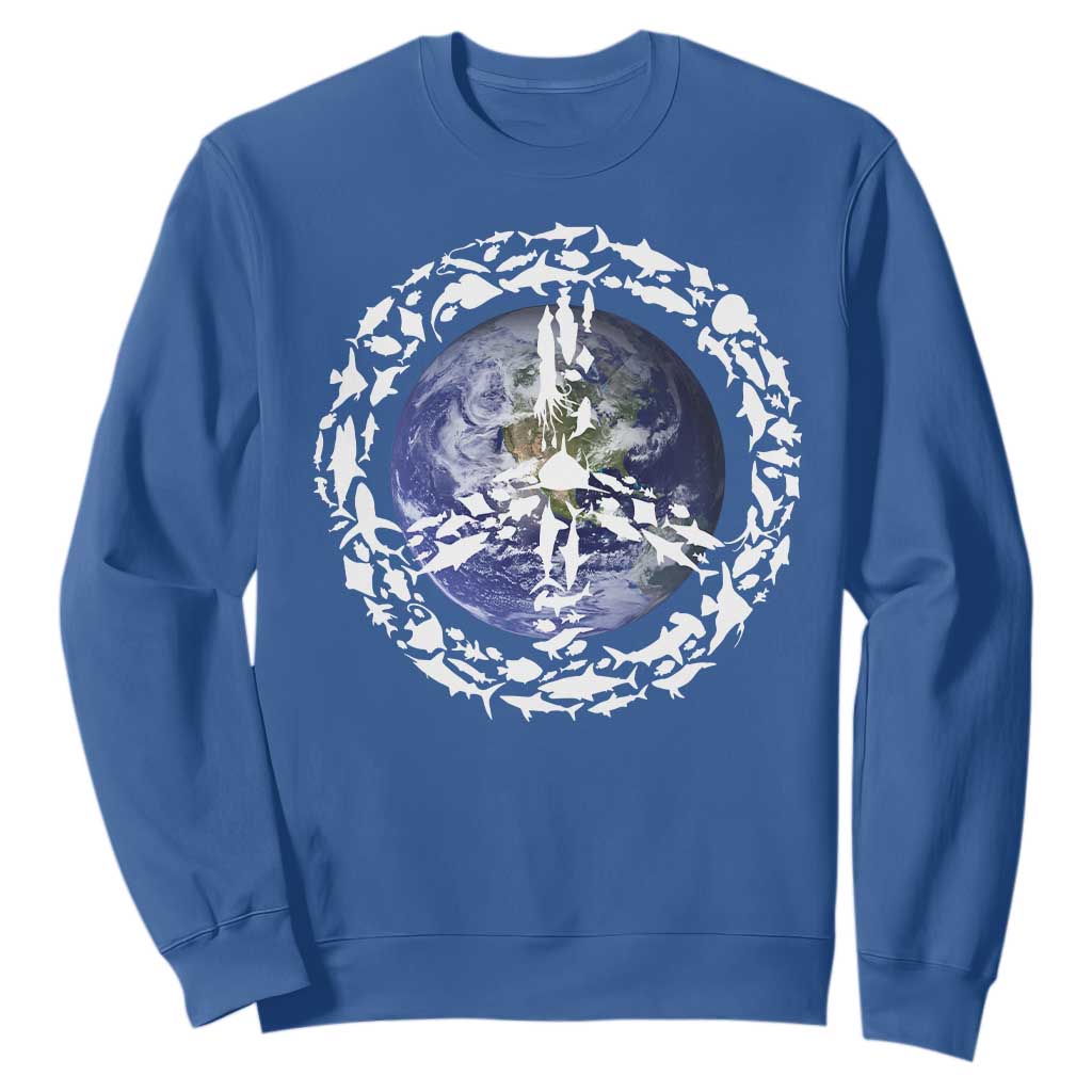 Earth Day Sweatshirt Save the Planet Peace Sign Positive Vibes