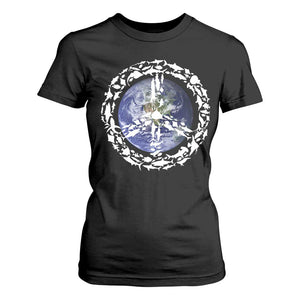 Earth Day T Shirt For Women Save the Planet Peace Sign Positive Vibes