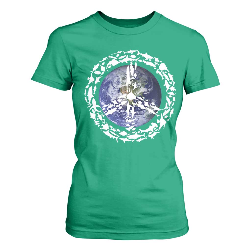 Earth Day T Shirt For Women Save the Planet Peace Sign Positive Vibes