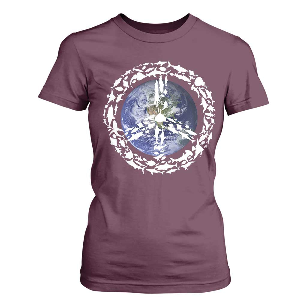 Earth Day T Shirt For Women Save the Planet Peace Sign Positive Vibes