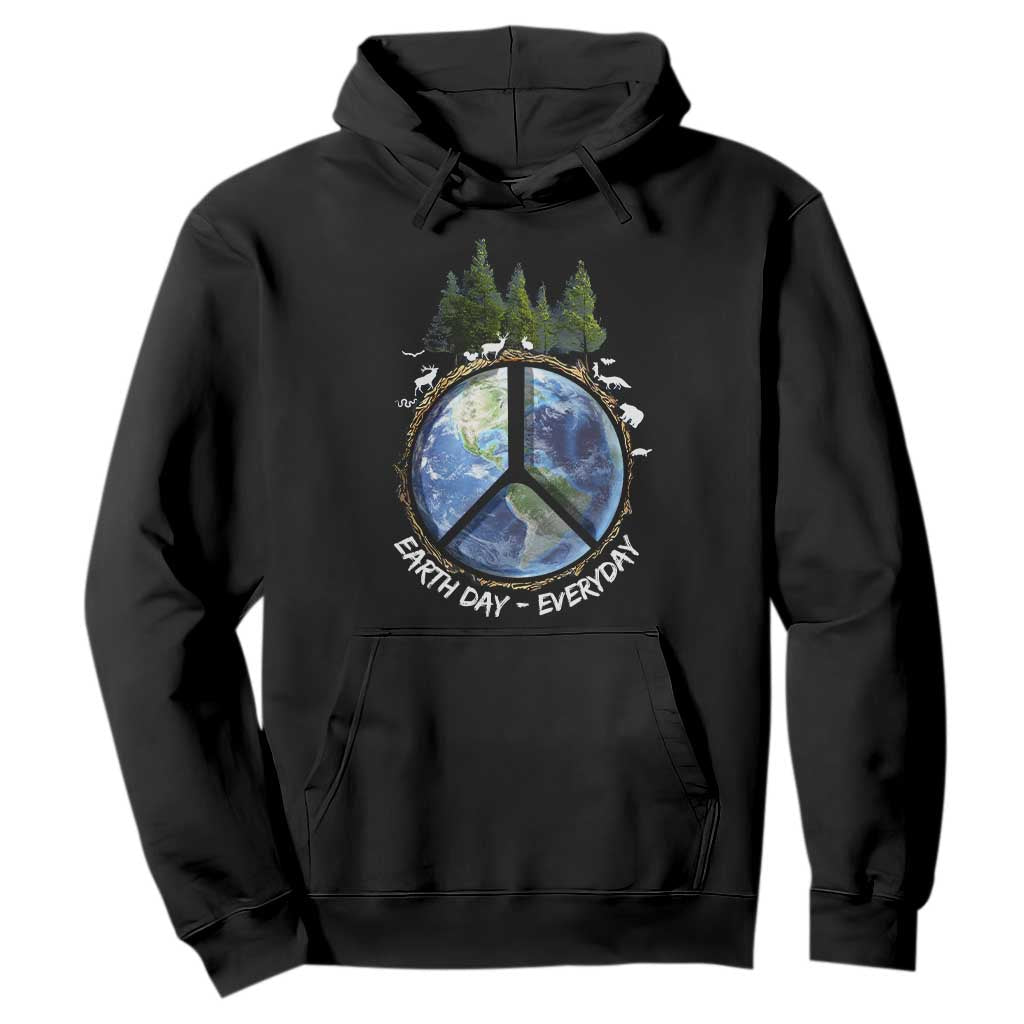 Earth Day Hoodie Everyday Peace Sign Positive Vibes