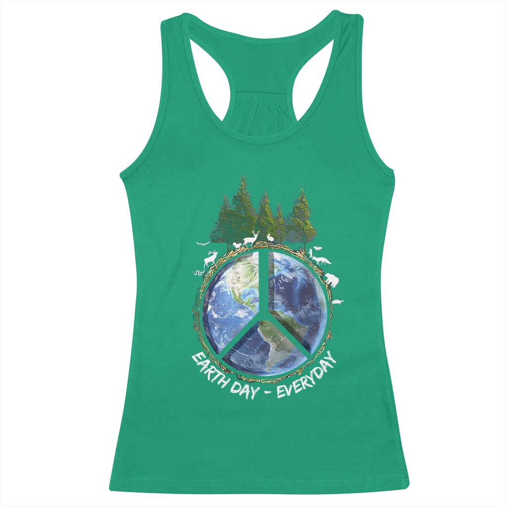 Earth Day Racerback Tank Top Everyday Peace Sign Positive Vibes
