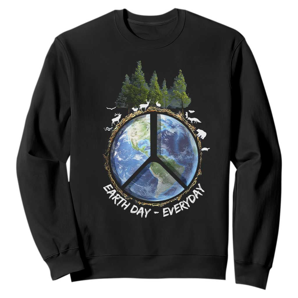 Earth Day Sweatshirt Everyday Peace Sign Positive Vibes