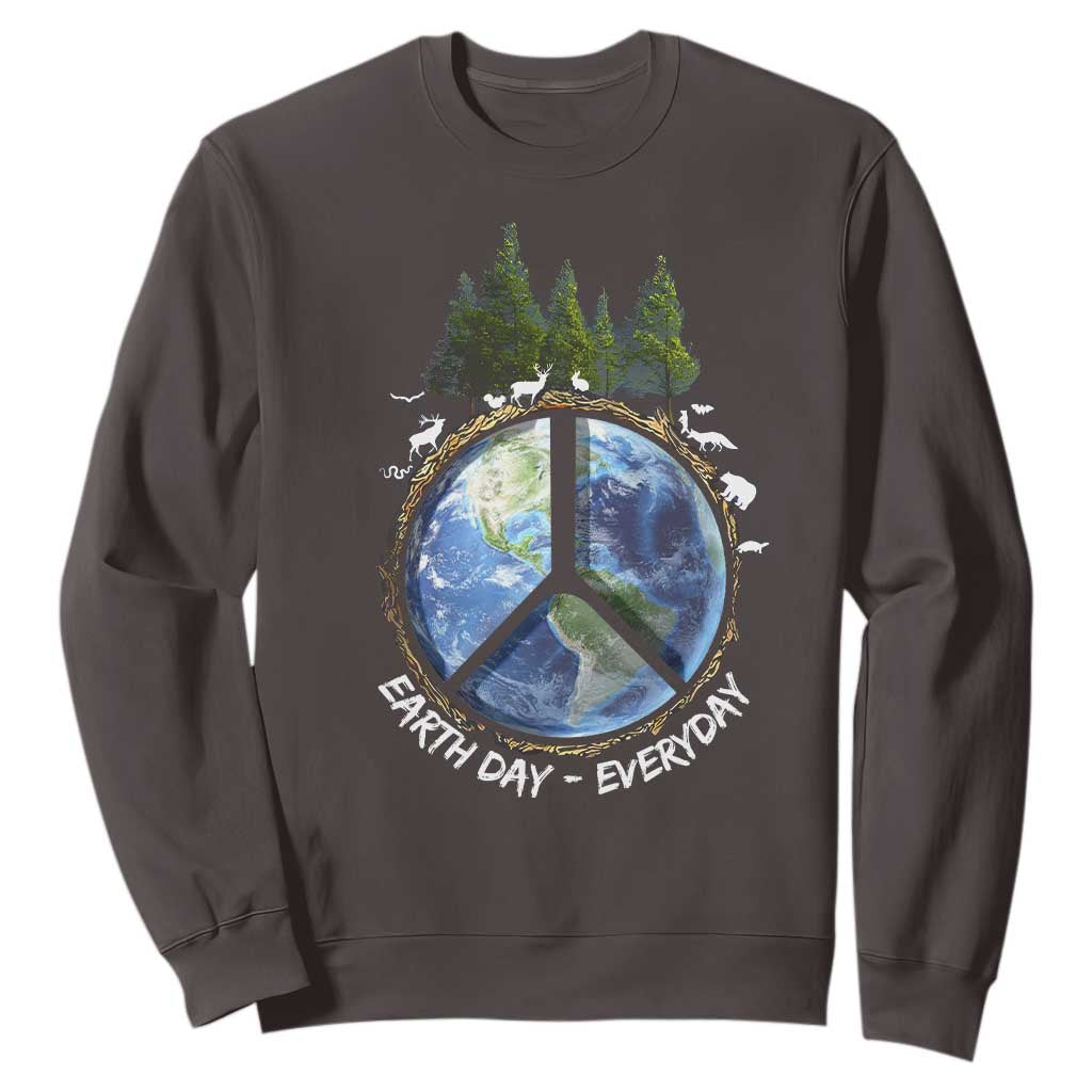 Earth Day Sweatshirt Everyday Peace Sign Positive Vibes