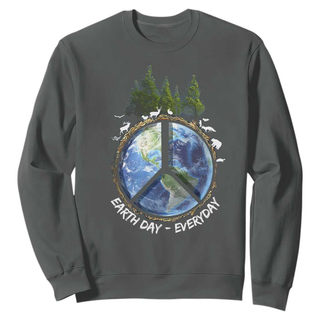 Earth Day Sweatshirt Everyday Peace Sign Positive Vibes