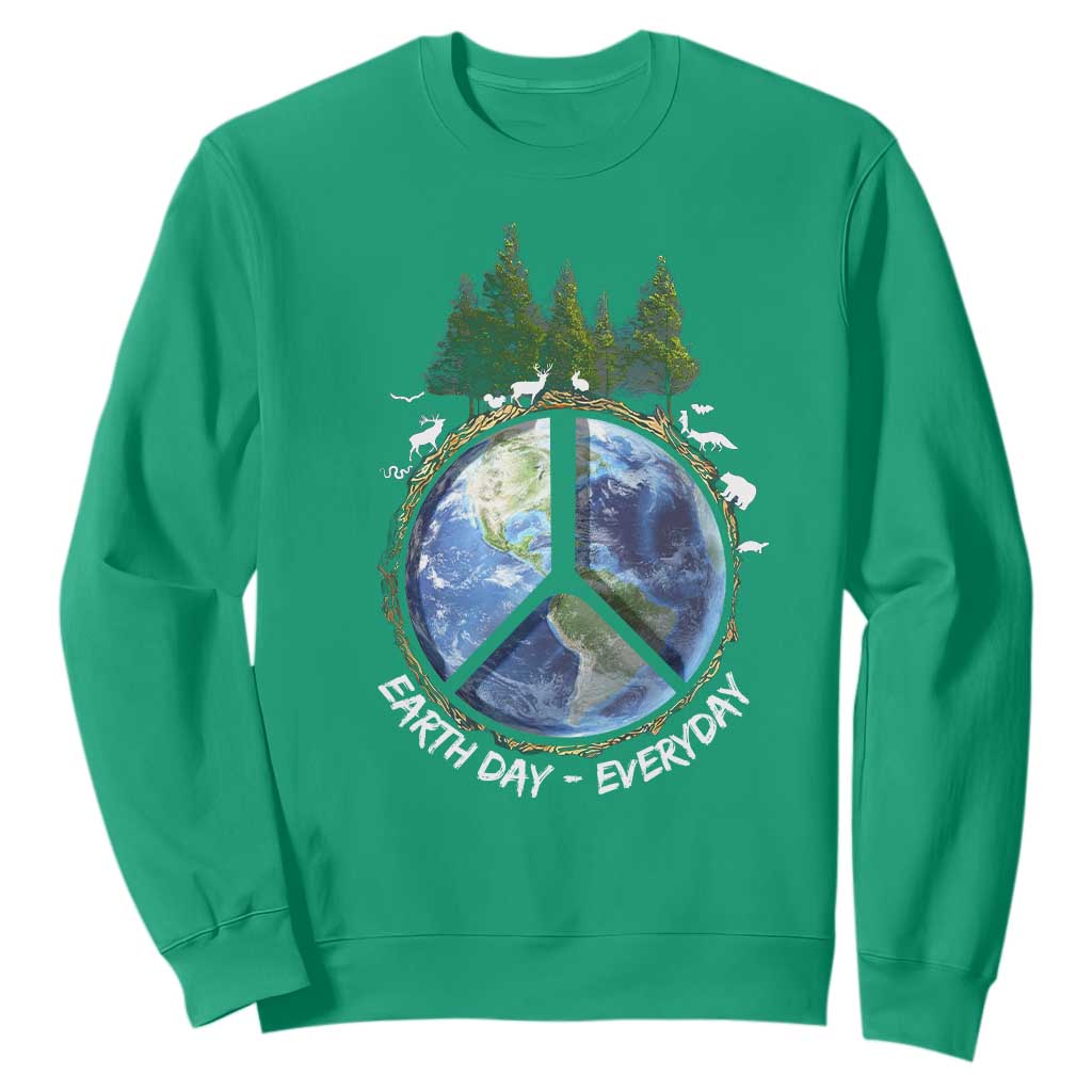 Earth Day Sweatshirt Everyday Peace Sign Positive Vibes