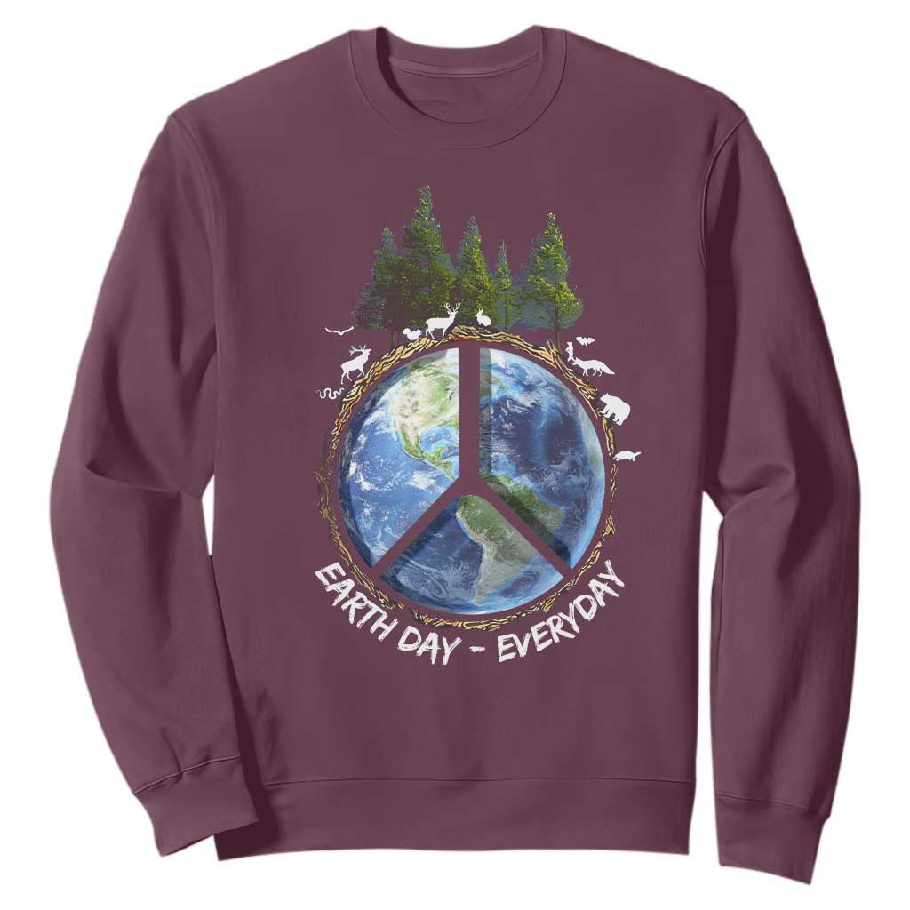 Earth Day Sweatshirt Everyday Peace Sign Positive Vibes