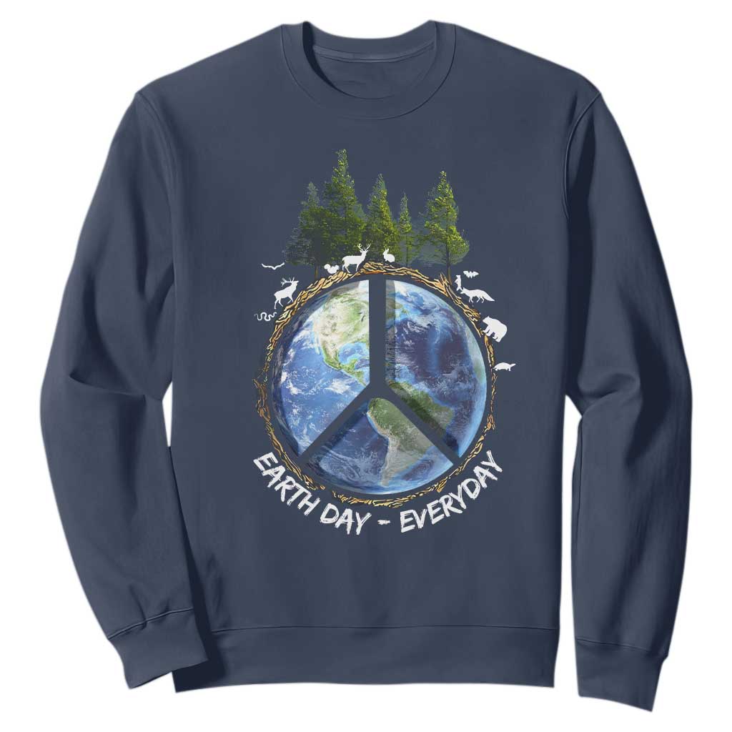 Earth Day Sweatshirt Everyday Peace Sign Positive Vibes