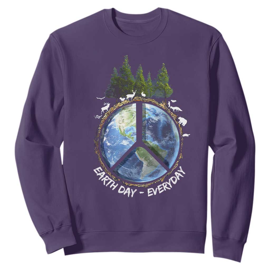 Earth Day Sweatshirt Everyday Peace Sign Positive Vibes