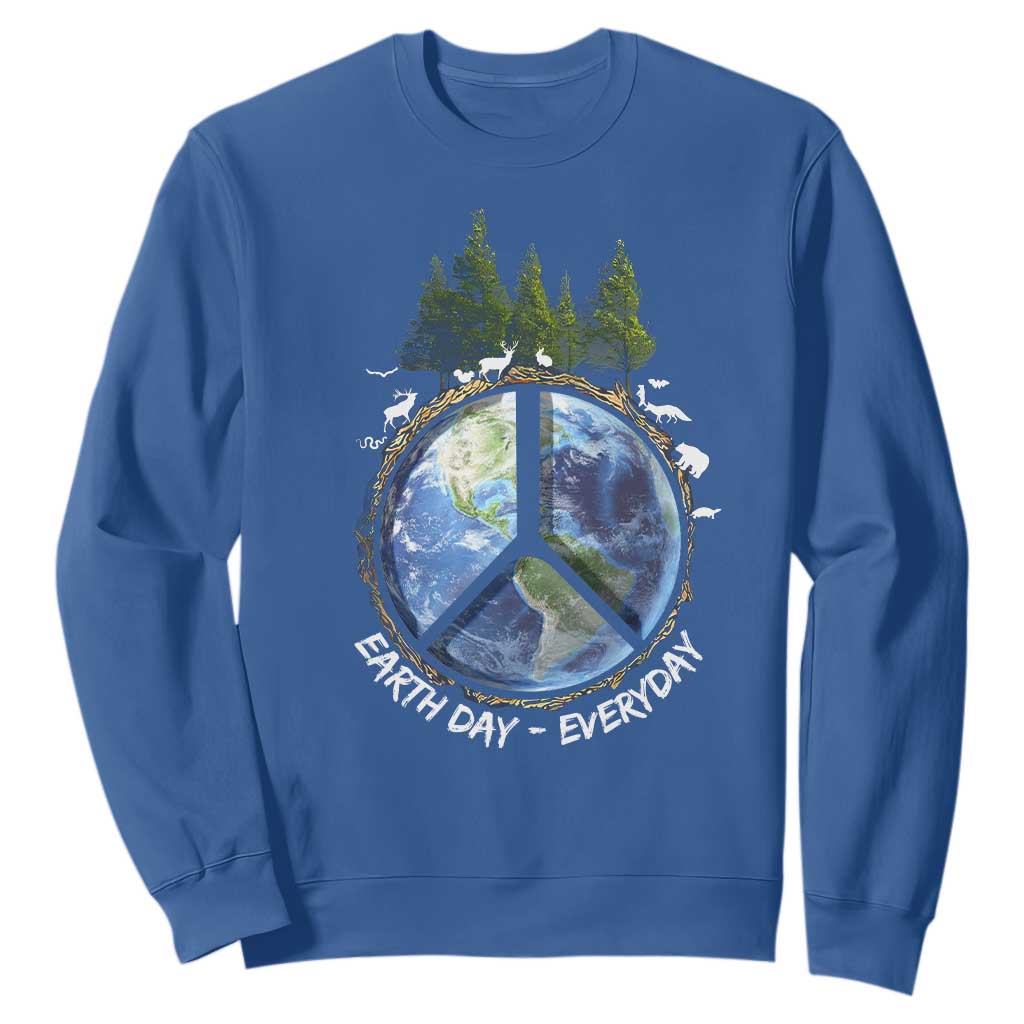 Earth Day Sweatshirt Everyday Peace Sign Positive Vibes