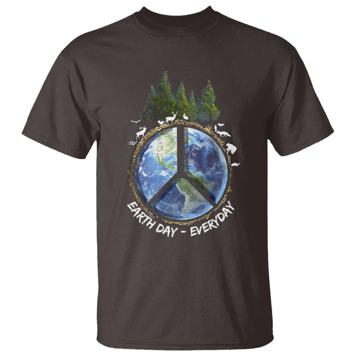 Earth Day T Shirt Everyday Peace Sign Positive Vibes