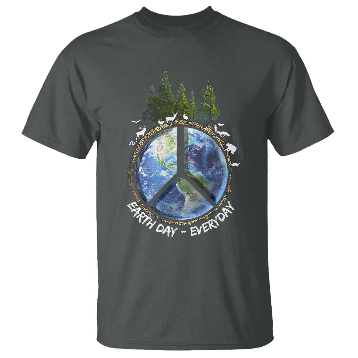 Earth Day T Shirt Everyday Peace Sign Positive Vibes