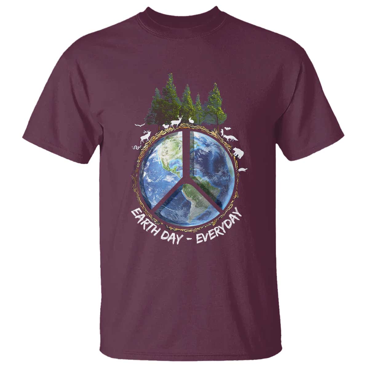 Earth Day T Shirt Everyday Peace Sign Positive Vibes