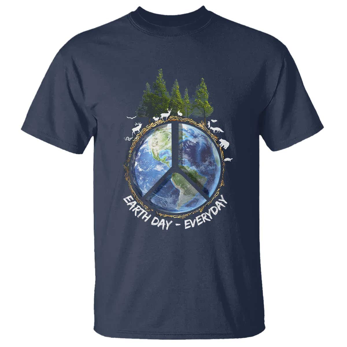 Earth Day T Shirt Everyday Peace Sign Positive Vibes