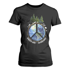Earth Day T Shirt For Women Everyday Peace Sign Positive Vibes