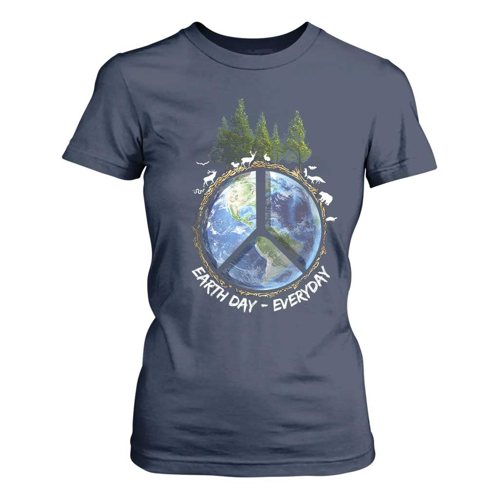 Earth Day T Shirt For Women Everyday Peace Sign Positive Vibes