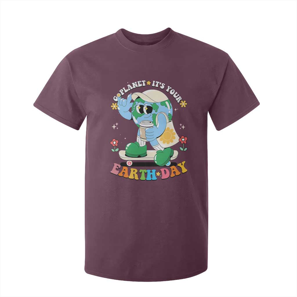 Earth Day T Shirt For Kid Cute Go Planet Its Your Earthday Groovy