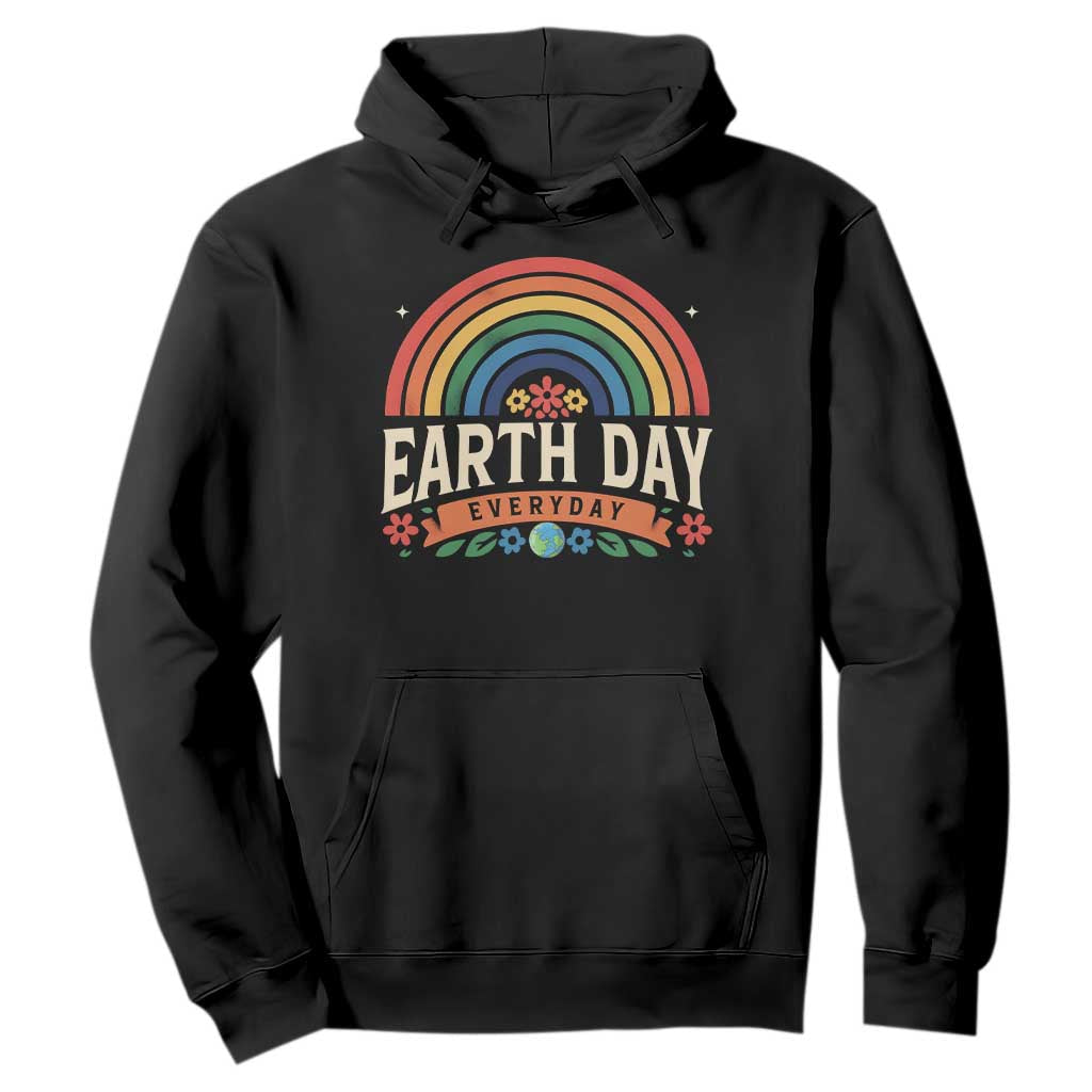 Earth Day Hoodie Everyday Retro Rainbow
