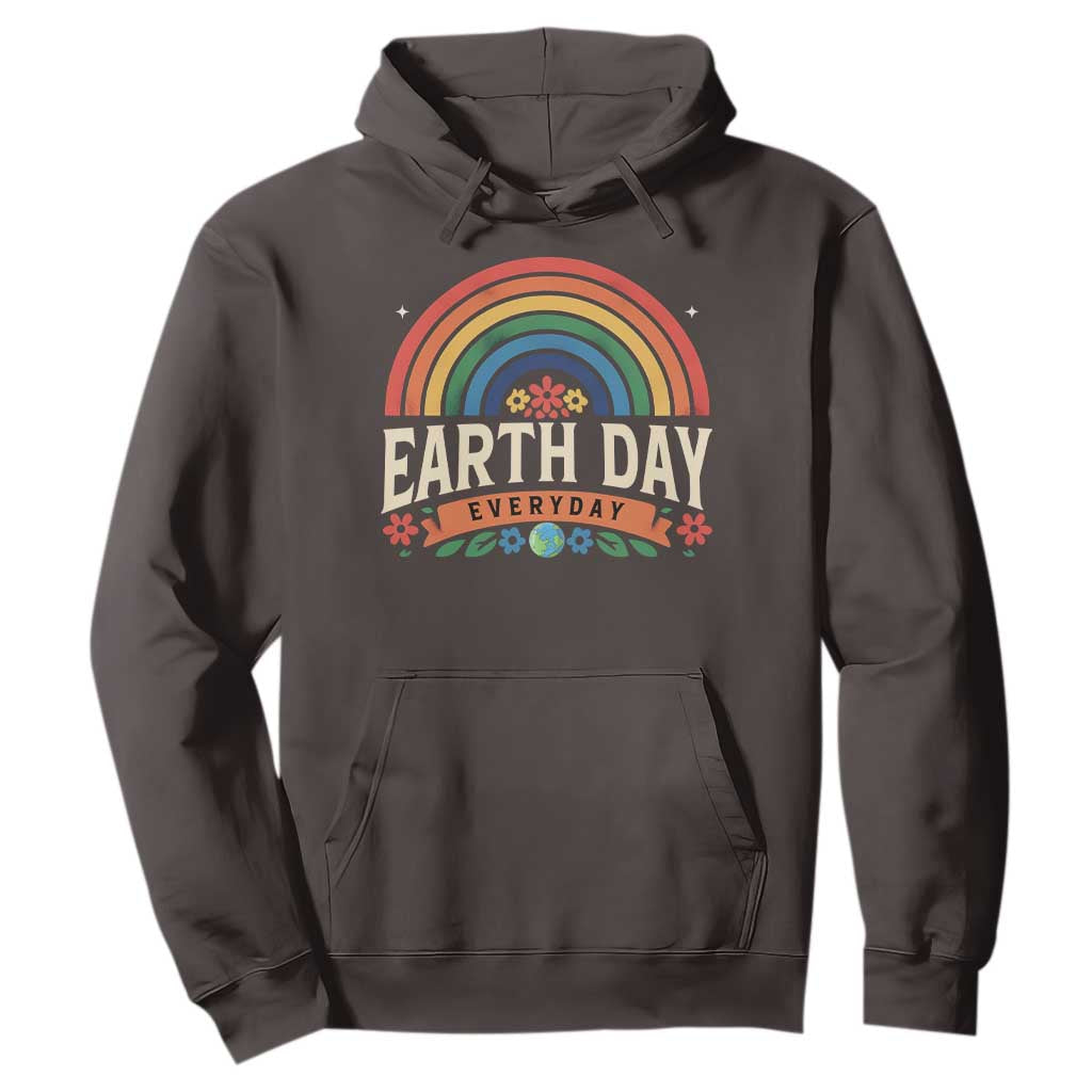 Earth Day Hoodie Everyday Retro Rainbow