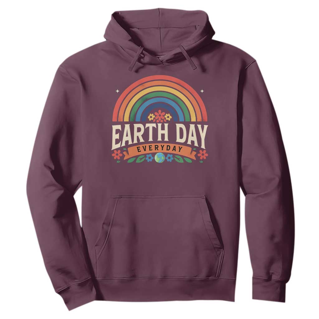 Earth Day Hoodie Everyday Retro Rainbow