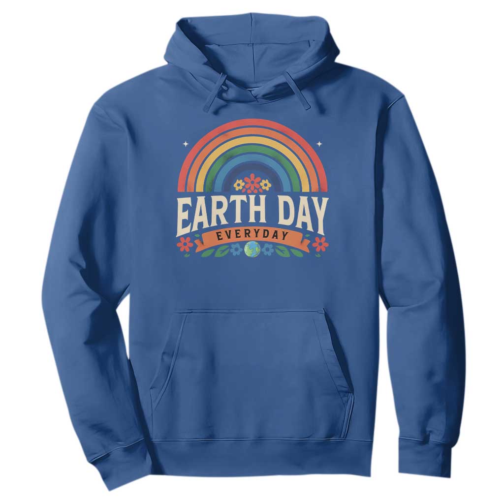 Earth Day Hoodie Everyday Retro Rainbow