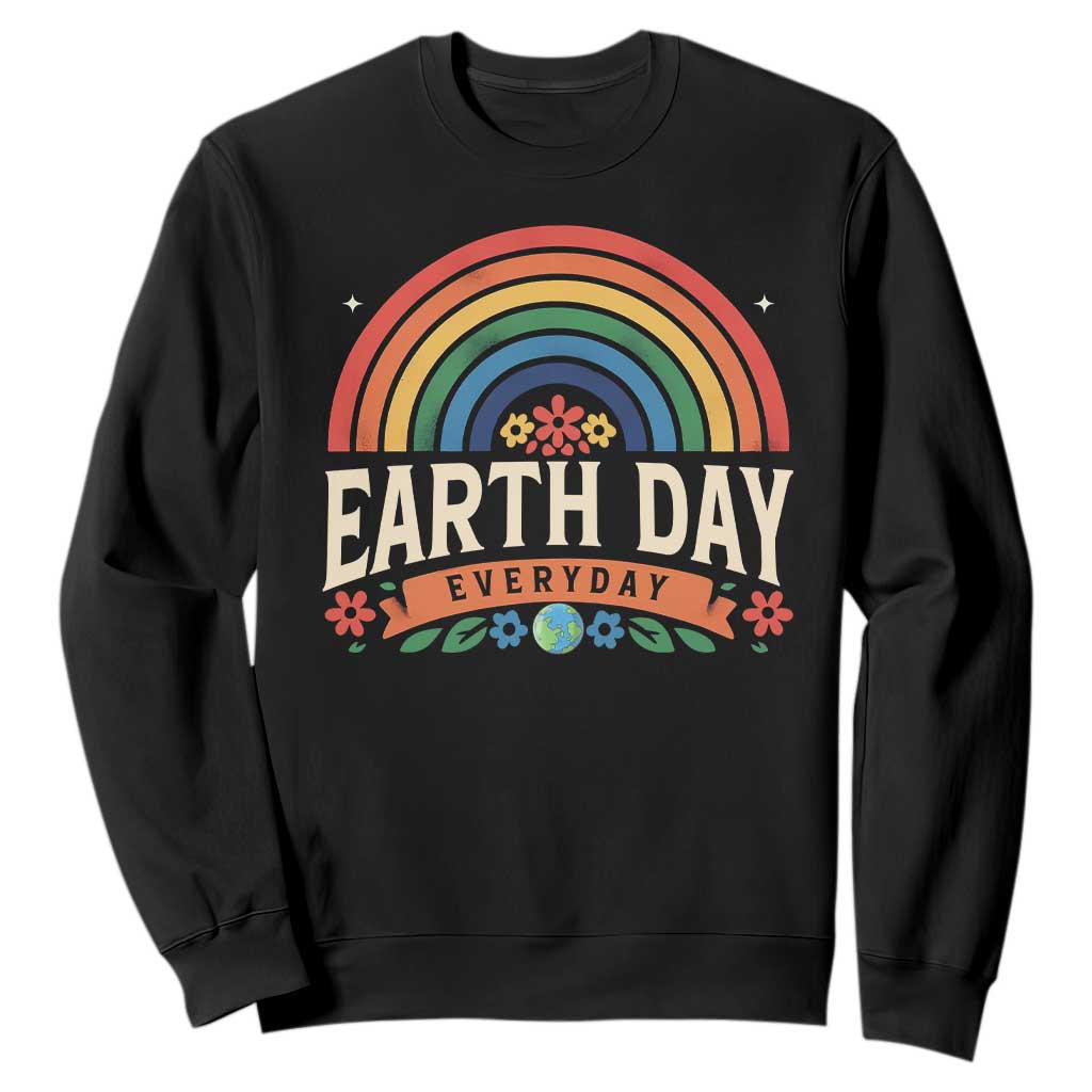 Earth Day Sweatshirt Everyday Retro Rainbow